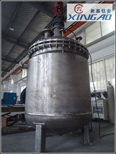 純鈦反應(yīng)釜1500L 制造好驗(yàn)收結(jié)束！